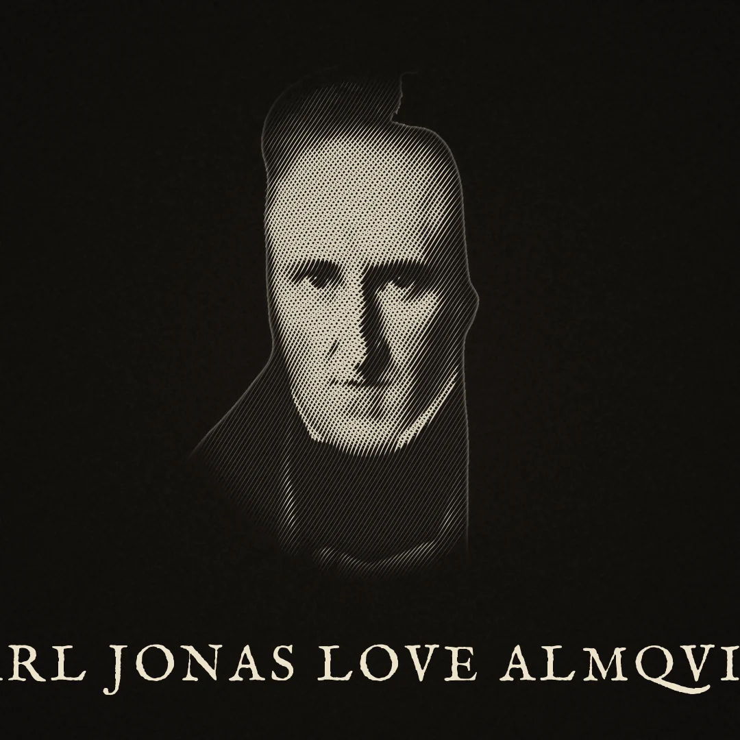 Porträtt av Carl Jonas Love Almqvist. Beskrivning finns under Om verket.