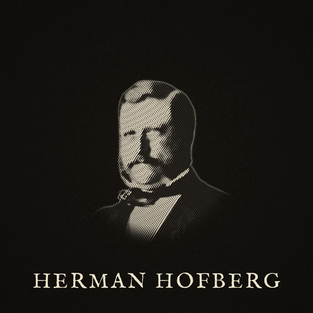 Porträtt av Herman Hofberg. Beskrivning finns under Om verket.